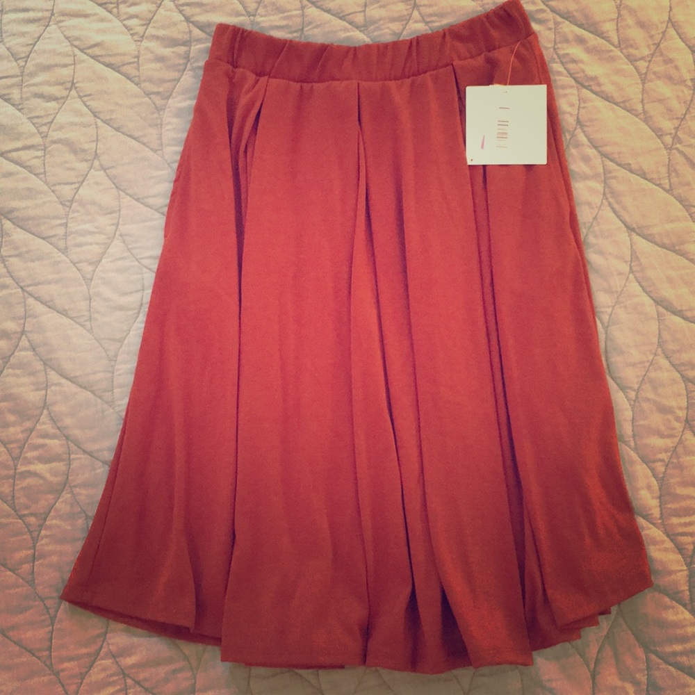 NEW! LuLaRoe Burnt Orange Madison Skirt - Small